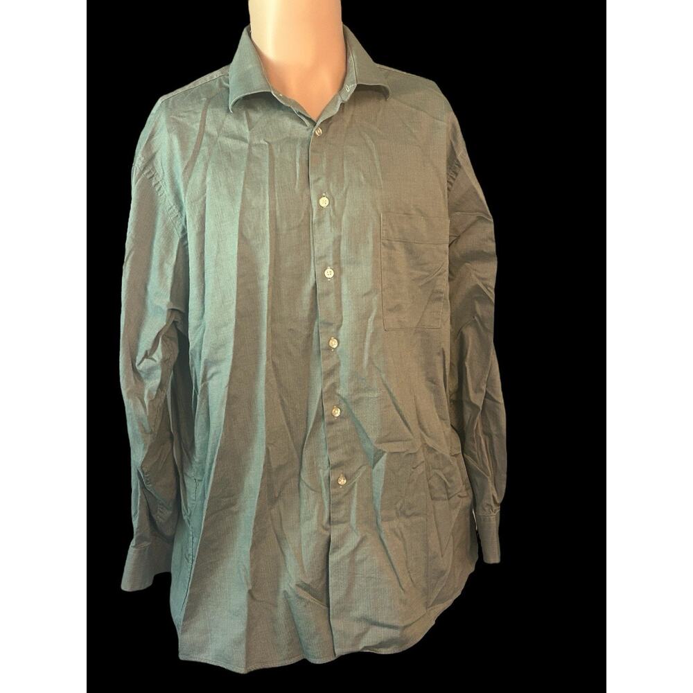 Calvin Klein Light Green Long‎ Sleeve Button-Up Shirt Men's 17 32/33